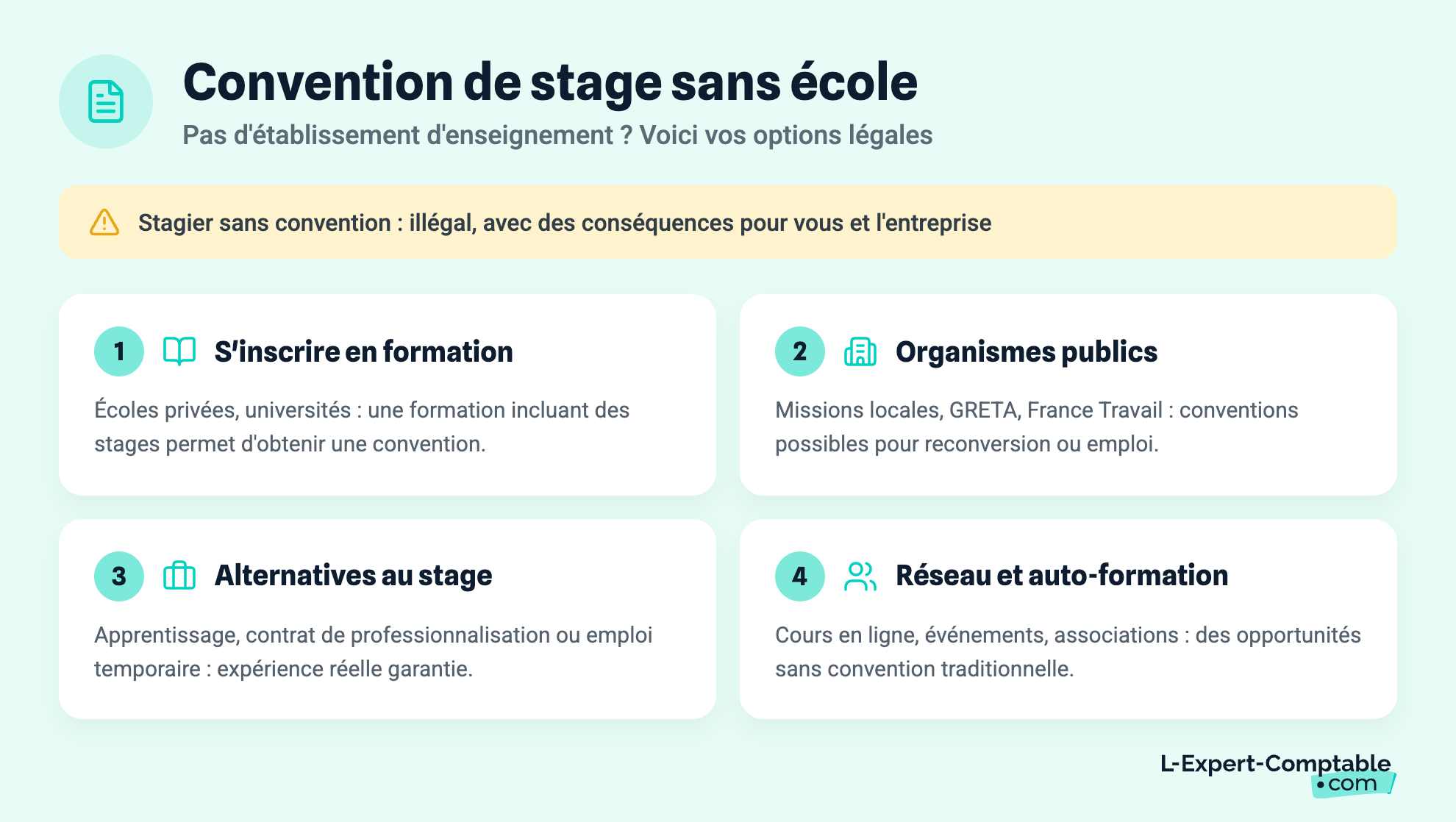 Convention de stage sans école